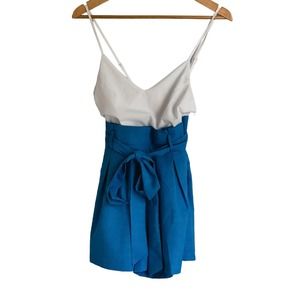Pink Lily White and Blue Jumpsuit